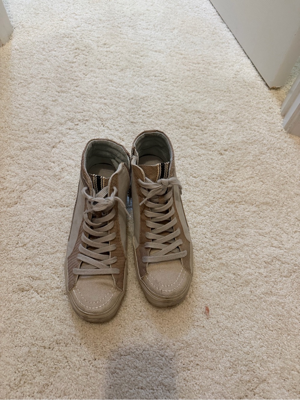 Women's Taupe High-Top Sneakers 8
